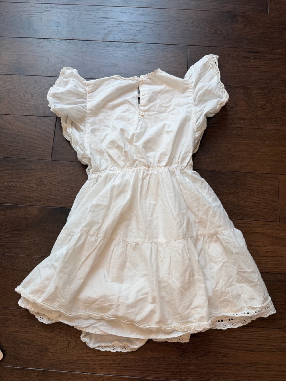 Gap Kids Lace Tiered Ruffle Dress Large in New Off White - C42-013 - Picture 9 of 12